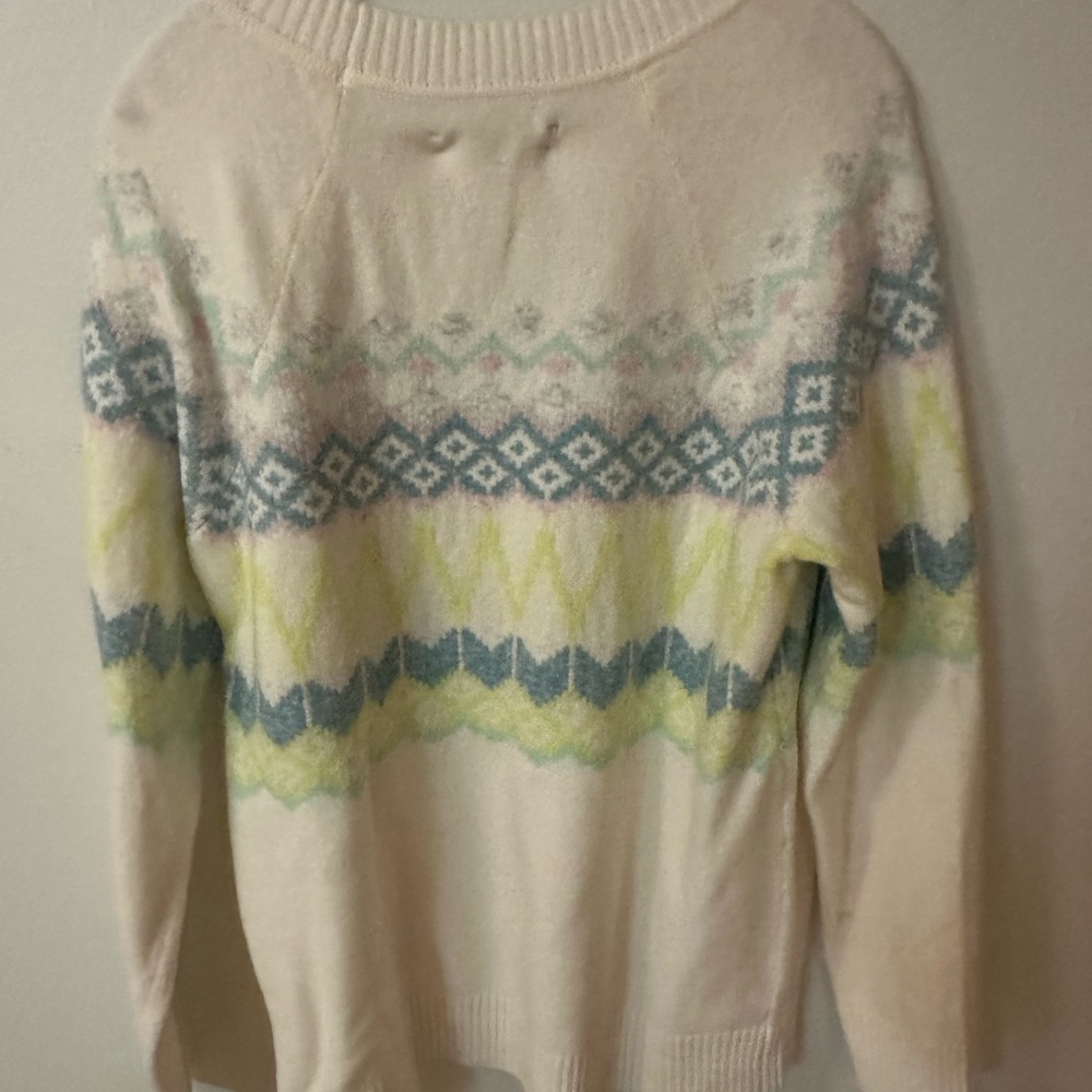 LOFT Multicolor Patterned Sweater with hole